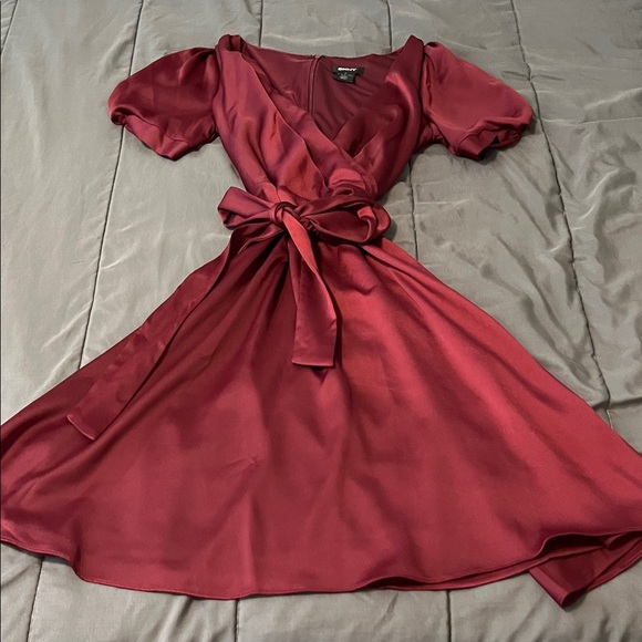 DKNY Deep burgandy Wrap Midi Dress - Picture 1 of 5